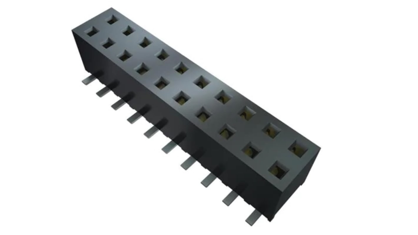 Samtec MMS Series Vertical Surface Mount PCB Socket, 16-Contact, 2-Row, 2mm Pitch, Through Hole Termination