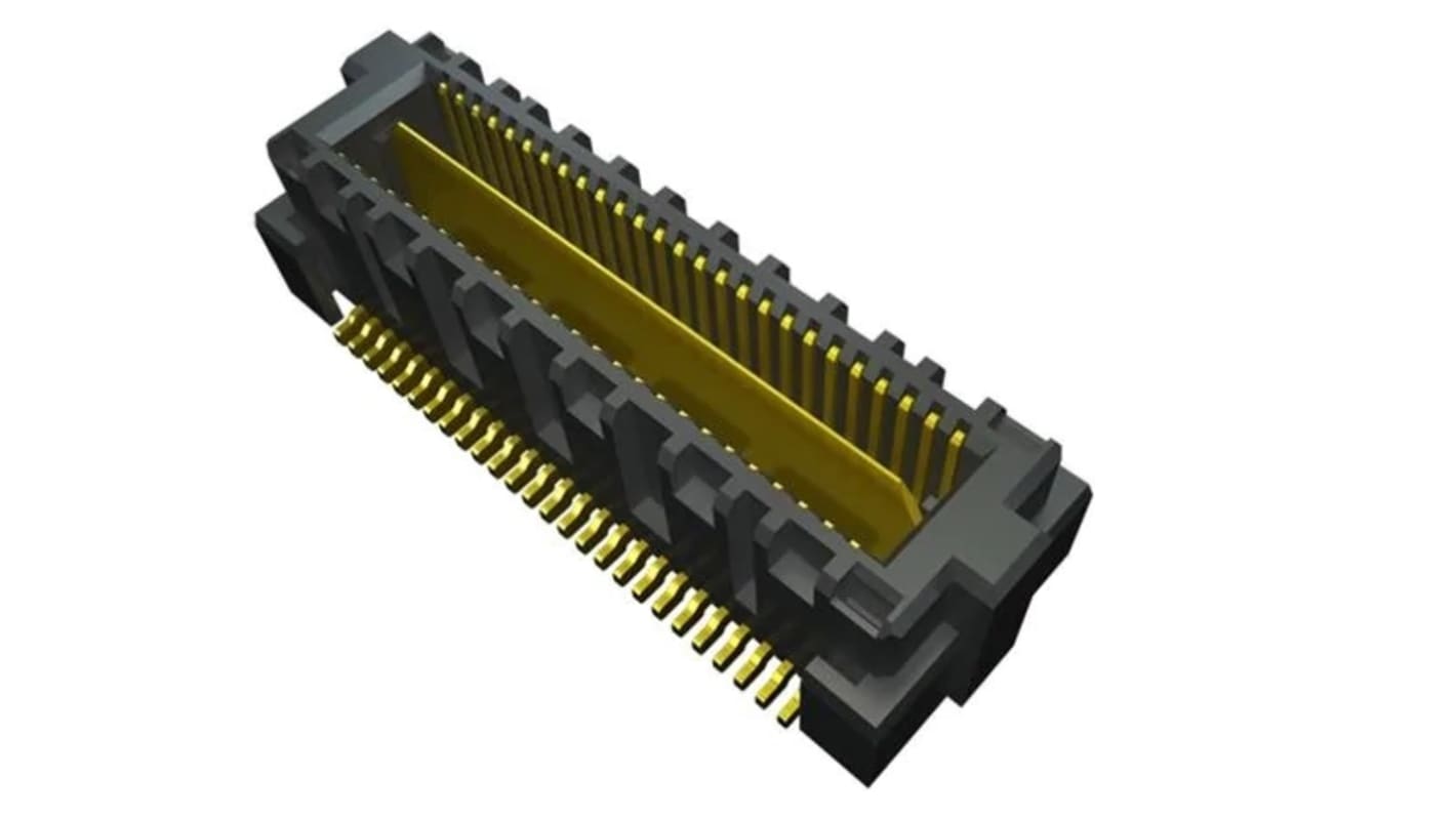 Samtec QMS Series Horizontal Surface Mount PCB Header, 52 Contact(s), 0.635mm Pitch, 2 Row(s), Shrouded