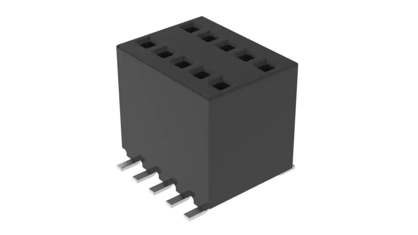 Samtec RSM Series Straight Surface Mount PCB Socket, 10-Contact, 2-Row, 1.27mm Pitch, Solder Termination