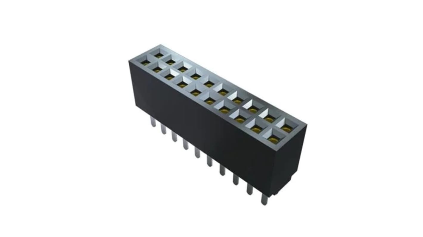 Conector hembra para PCB Samtec serie SFM SFMC-104-L2-S-D-K-TR, de 8 vías en 2 filas, paso 1.27mm, Montaje Superficial,