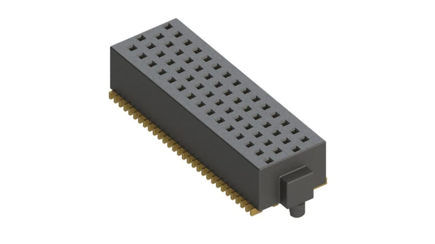 Conector hembra para PCB Samtec serie SOLC SOLC-115-02-S-Q-A-P-TR, de 30 vías en 4 filas, paso 1.27mm, Montaje