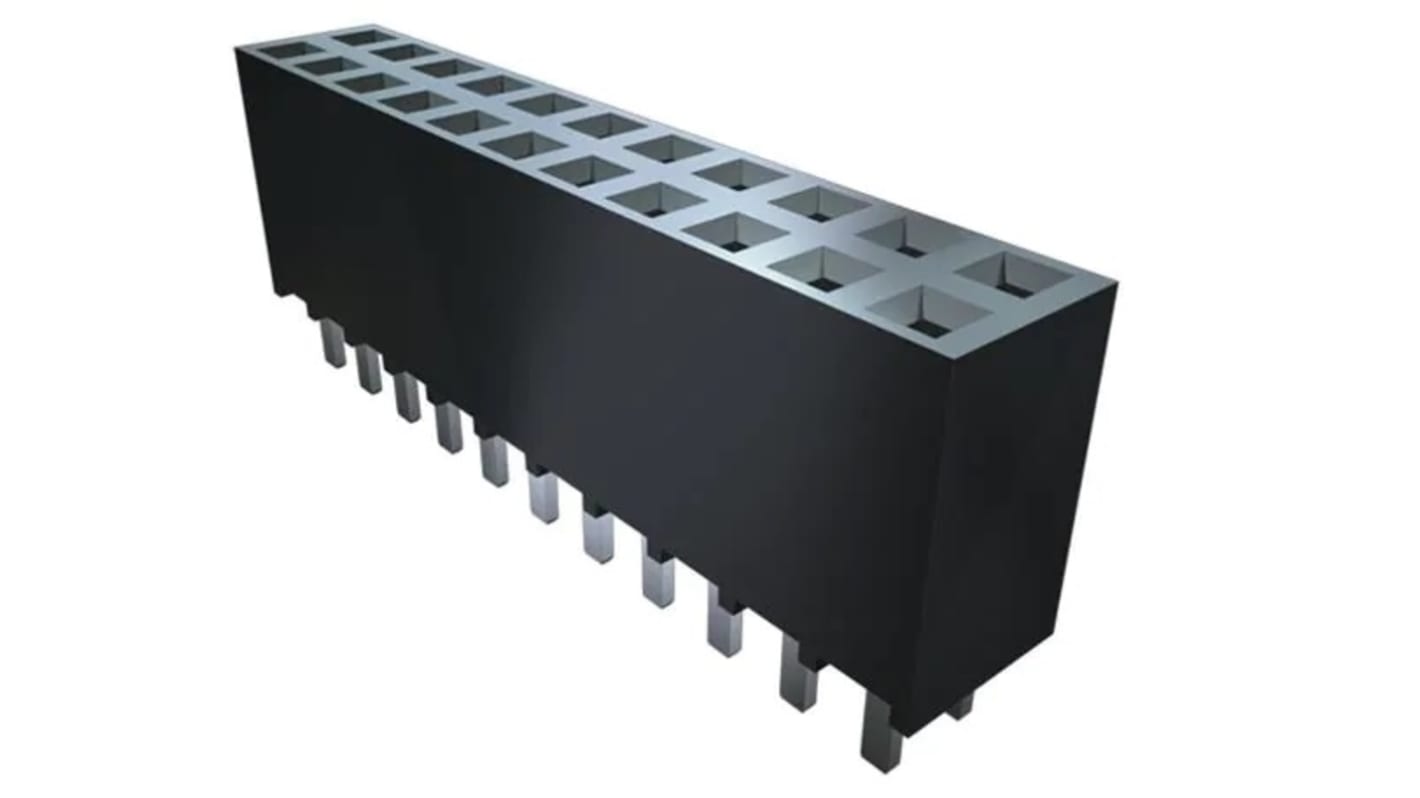 Samtec SSW Series Straight Surface Mount PCB Socket, 10-Contact, 2-Row, 2.54mm Pitch, Solder Termination