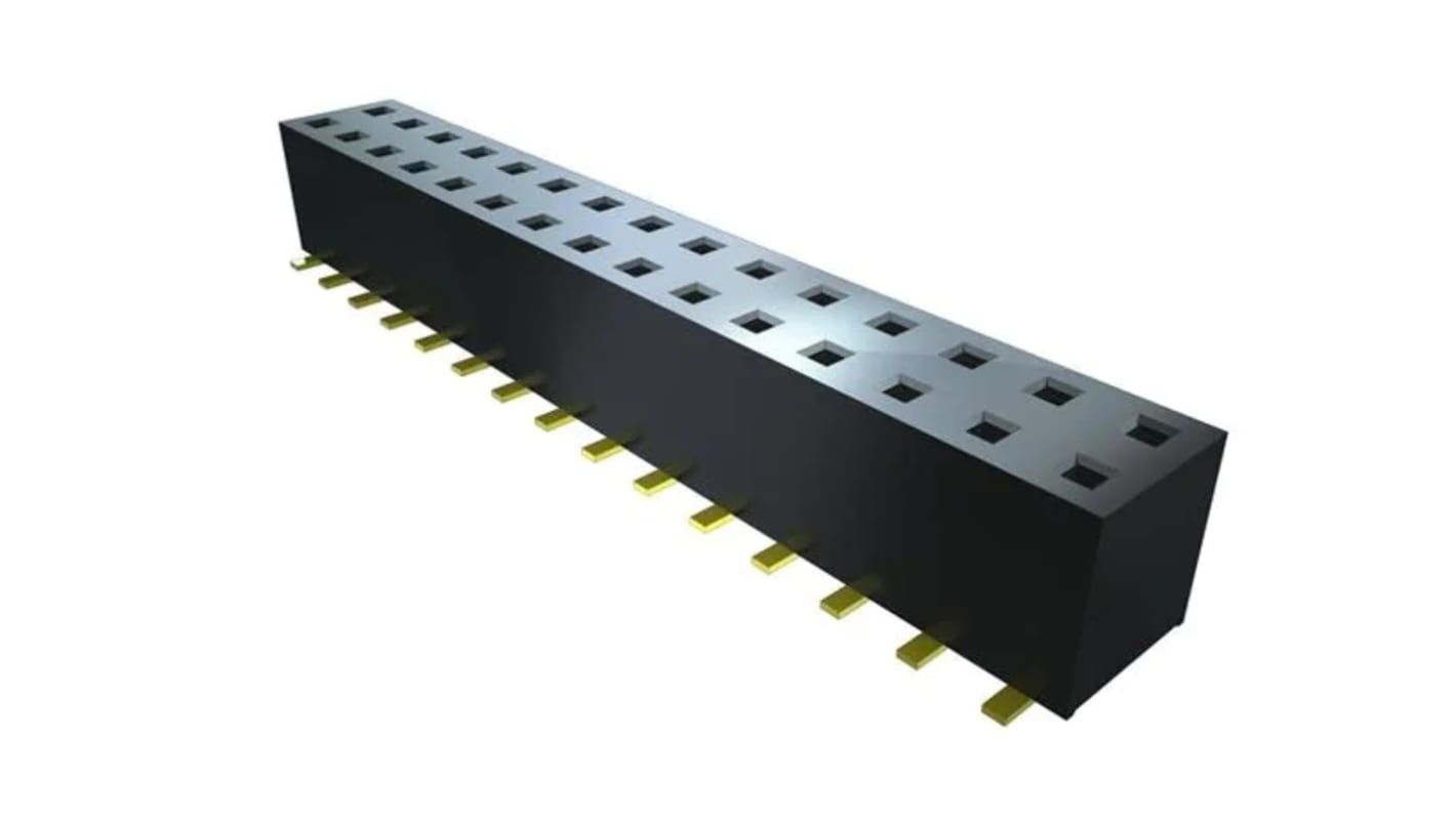 Samtec TLE Series Straight Surface Mount PCB Socket, 8-Contact, 2-Row, 2mm Pitch, Solder Termination