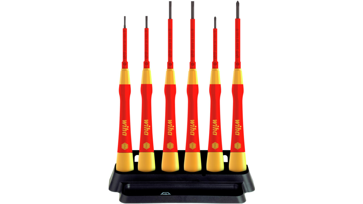 Wiha Phillips; Slotted Insulated Precision Screwdriver Set, 6-Piece