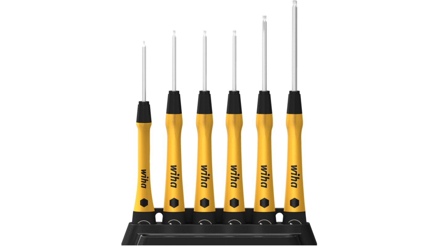 43708 Wiha Torx Precision Screwdriver Set, 6Piece, ESDSafe RS