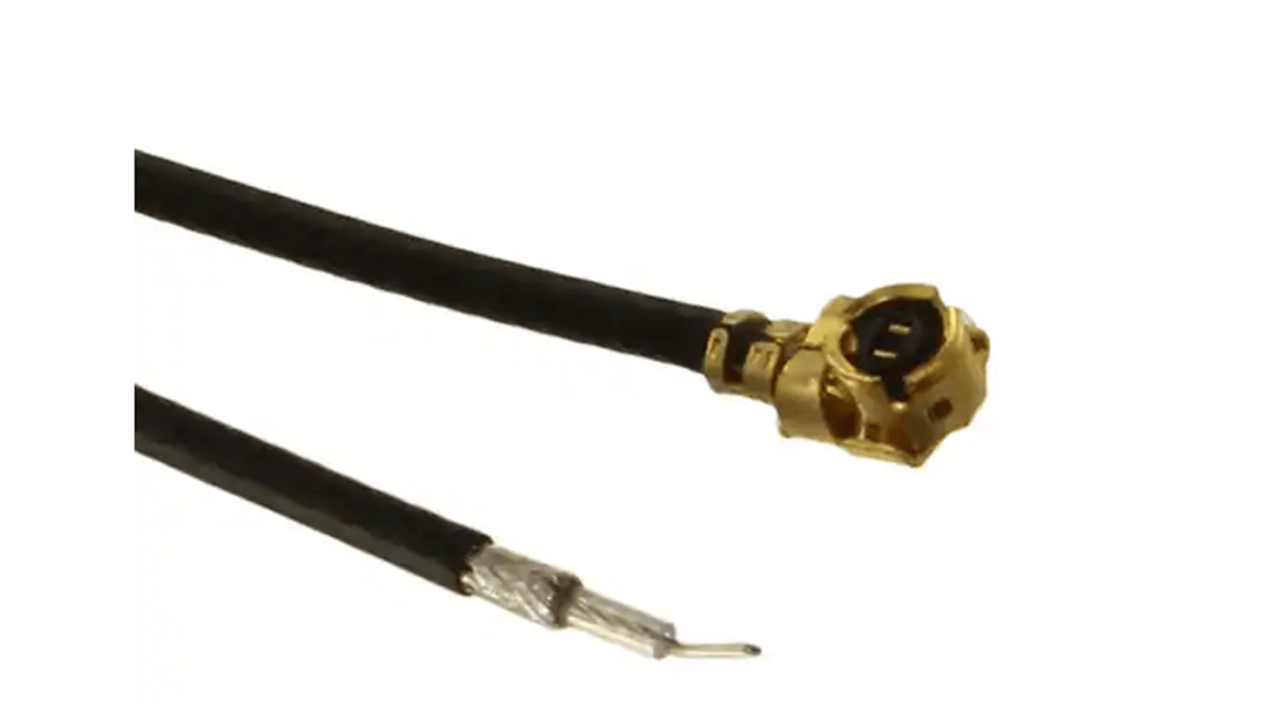 Cable coaxial RS PRO, 50 Ω, con. A: MHF1, Macho, con. B: Sin terminación, long. 152mm Negro