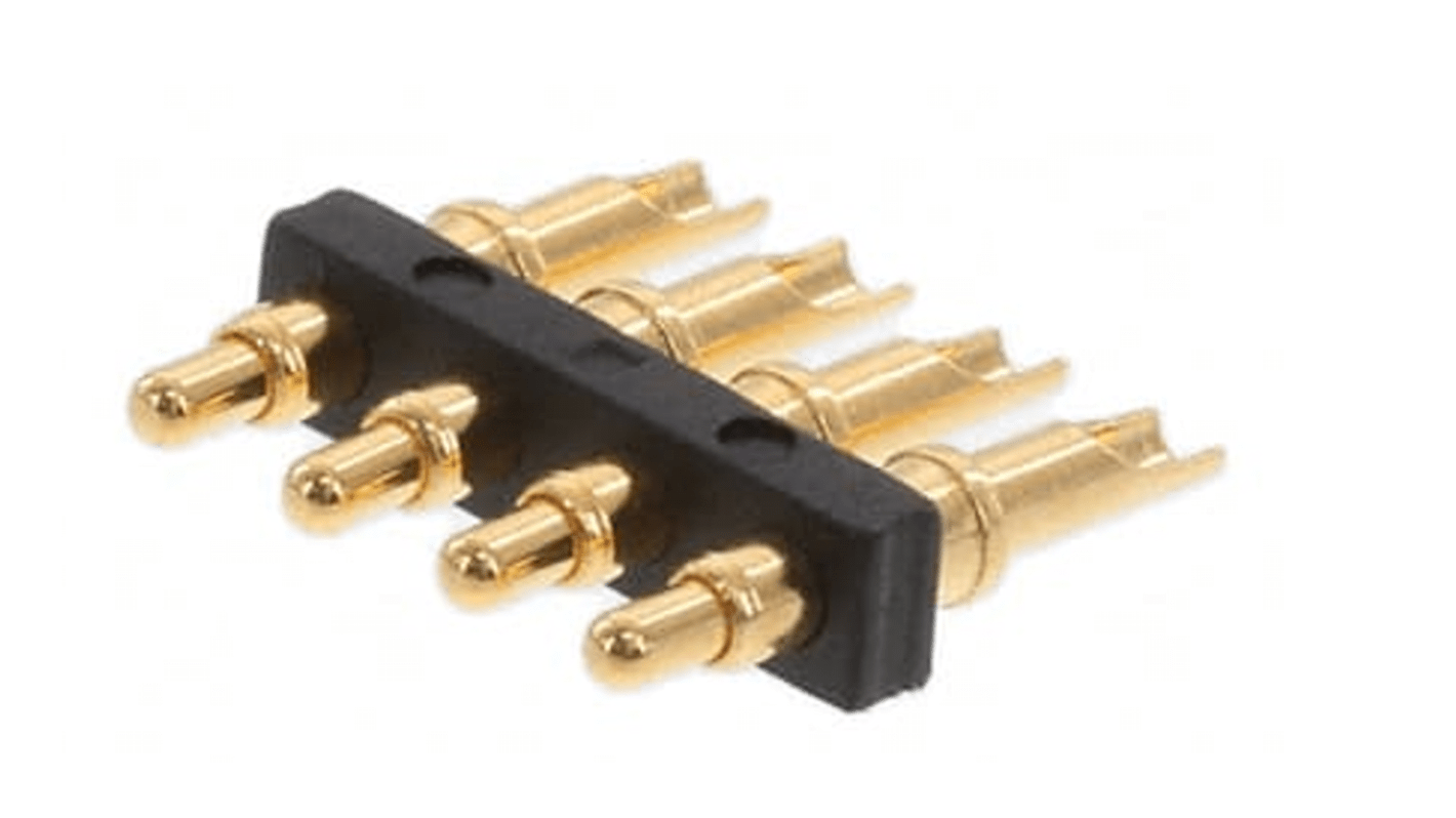 Conector de PCB RS PRO de 4 vías, 1 fila, paso 2.54mm, para soldar, Montaje en orificio pasante