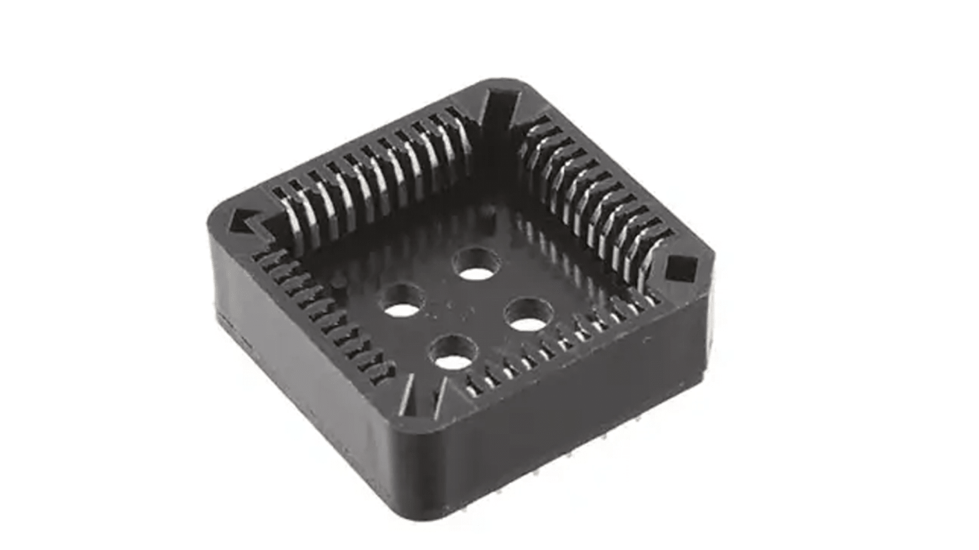 RS PRO 1.27mm Pitch 44 Way Through Hole PLCC IC Socket