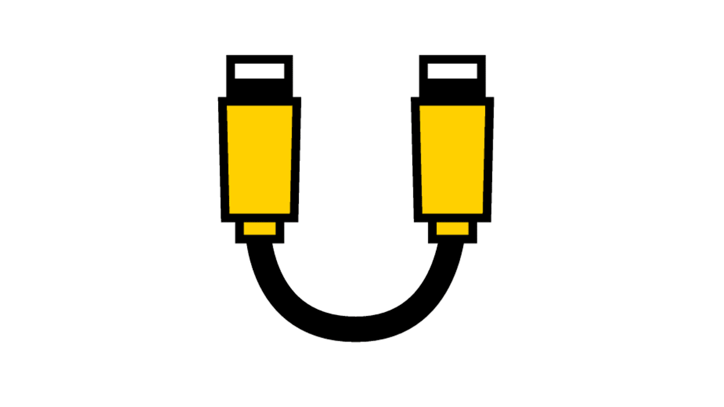 Turck Straight Male 4 way 7/8 in Circular to Straight Female 7/8 in Circular Sensor Actuator Cable, 200mm