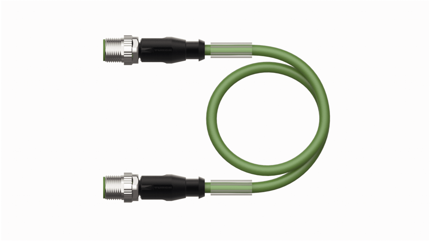 Kabel a konektor, A: Přímá zástrčka M12 x 1, B: Přímá zástrčka M12 x 1 Turck