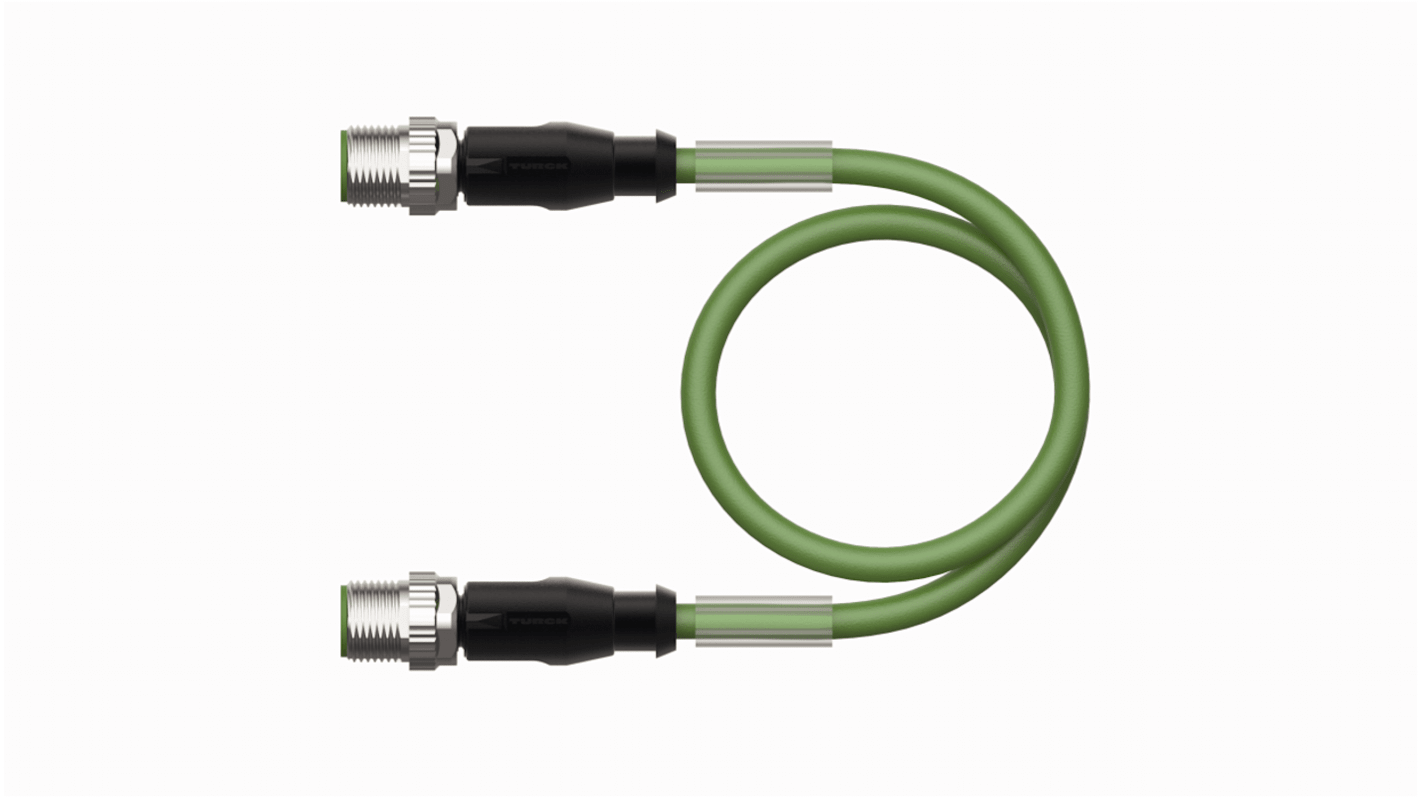 Cable de conexión Turck, con. A M12 Macho, 4 polos, con. B M12 Macho, 4 polos, cod.: D, long. 70m