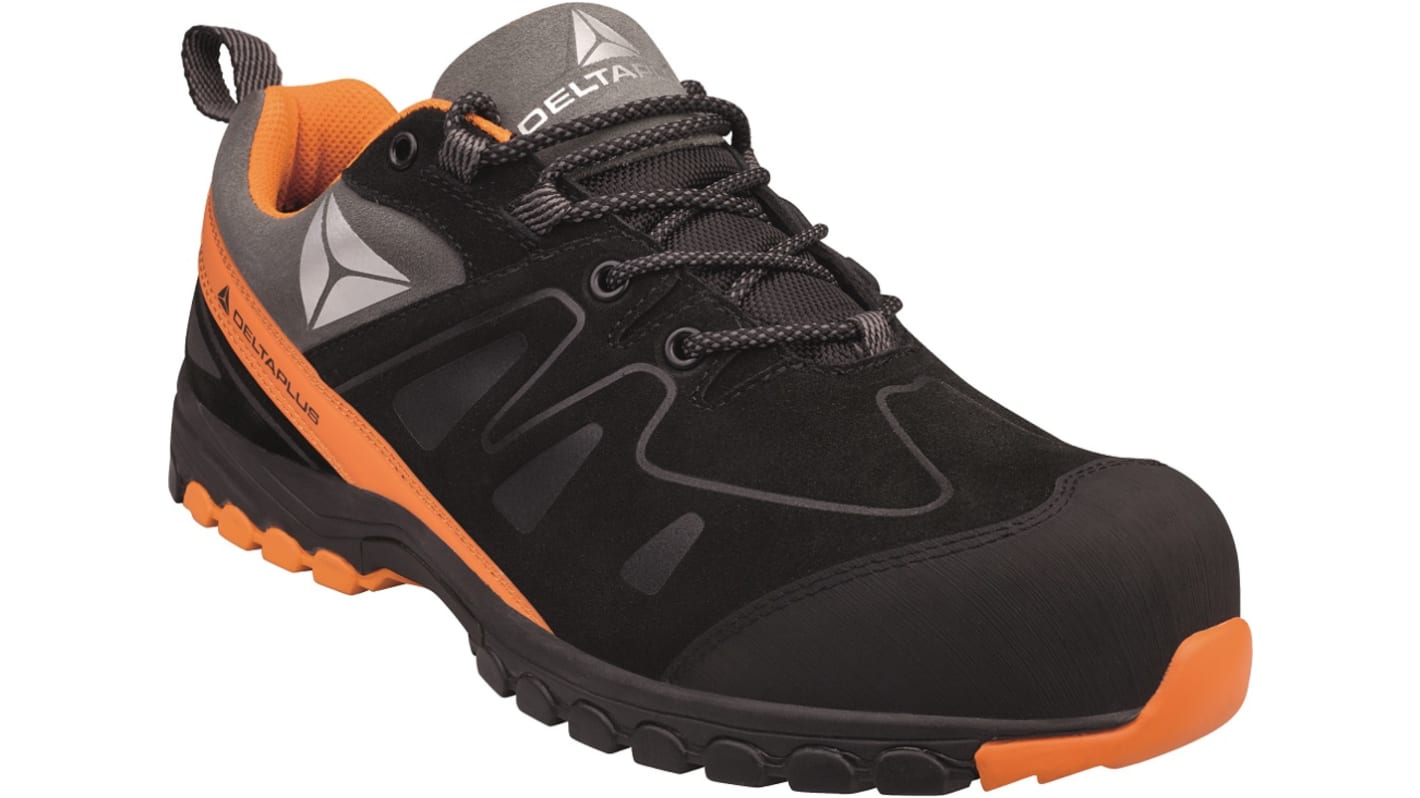 Delta Plus Men's Black, Orange  Toe Capped Safety Trainers, UK 6, EU 39