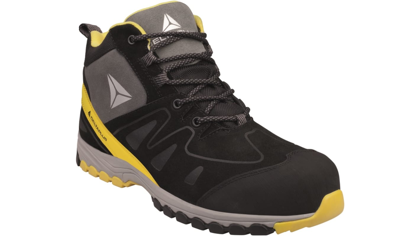 Delta Plus Black, Yellow Composite Toe Capped Men's Safety Boots, UK 7, EU 41