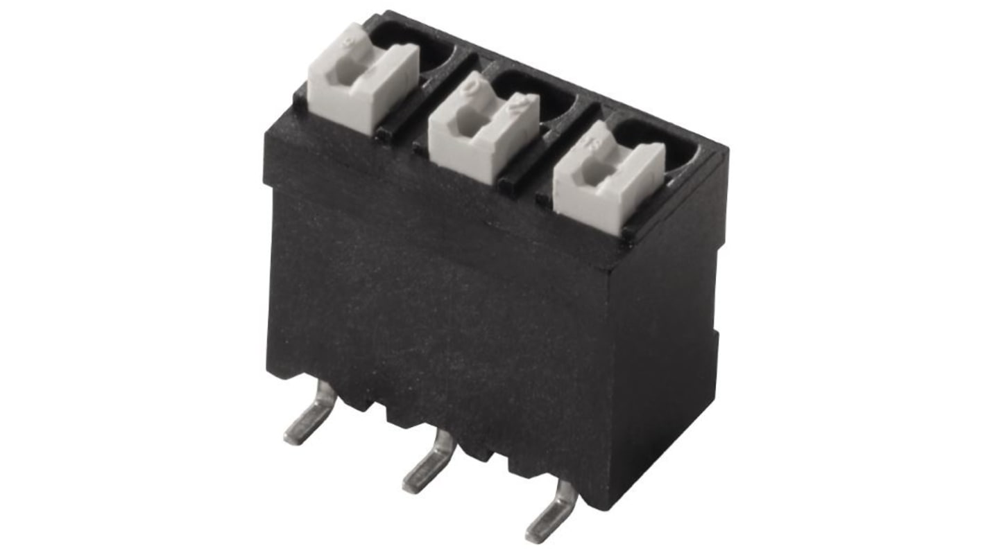 Weidmuller LSF Series PCB Terminal Block, 2-Contact, 5mm Pitch, Surface Mount, 1-Row