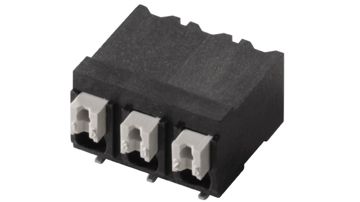 Weidmuller LSF Series PCB Terminal Block, 3-Contact, 5mm Pitch, Surface Mount, 1-Row