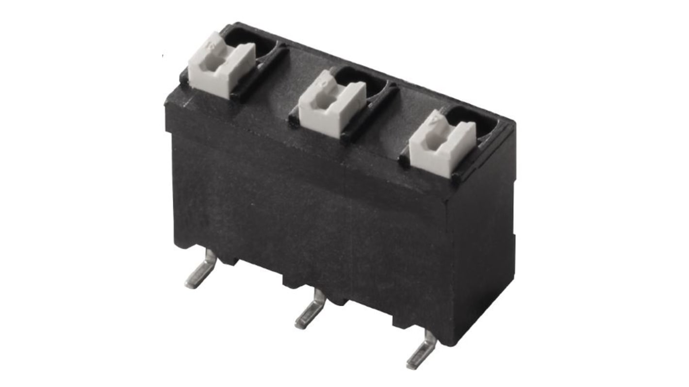 Weidmuller LSF Series PCB Terminal Block, 3-Contact, 7.5mm Pitch, Surface Mount, 1-Row