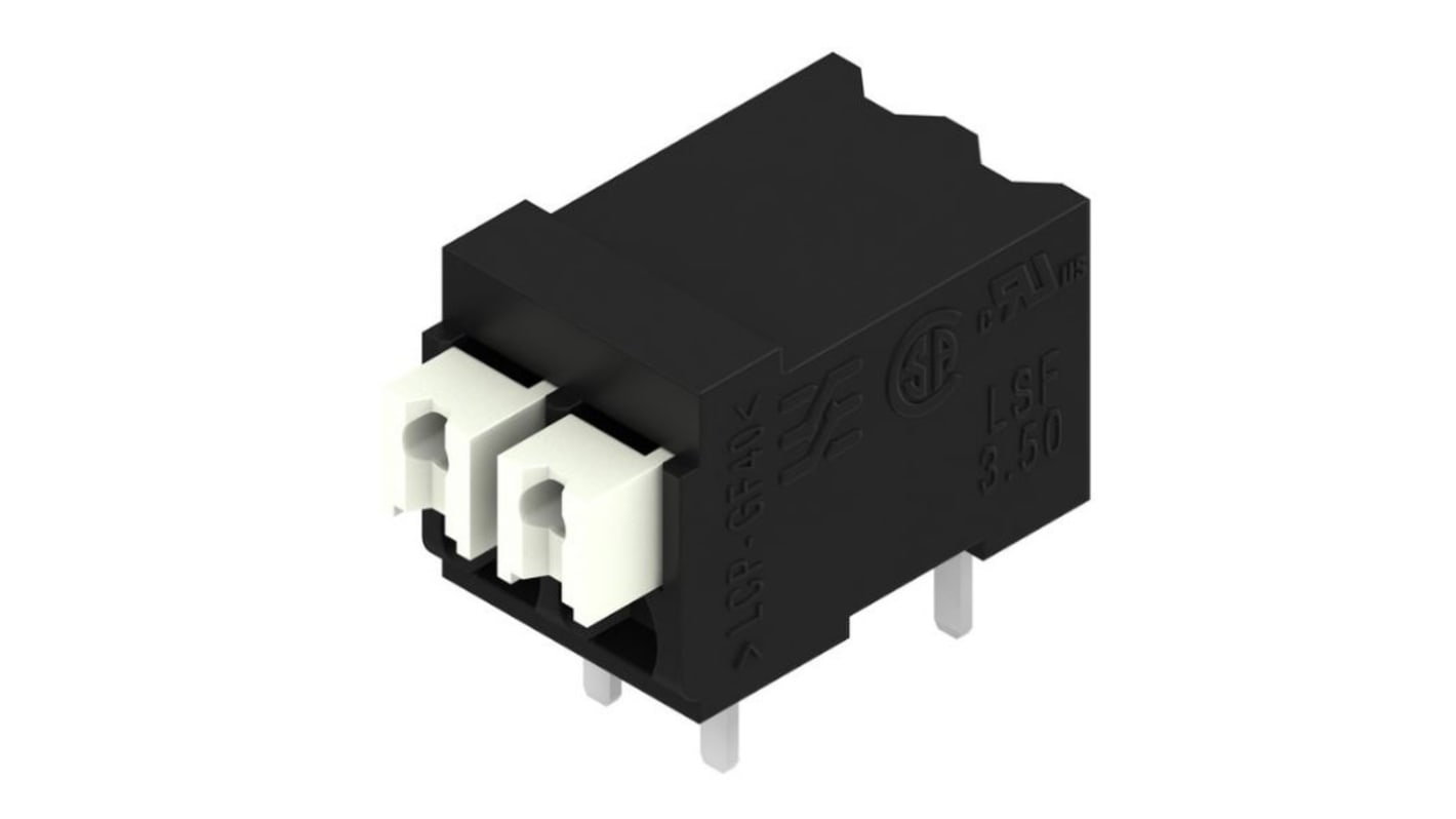 Morsettiera per circuito stampato Weidmuller a 2 vie, 1 fila, passo 3.5mm, Montaggio superficiale