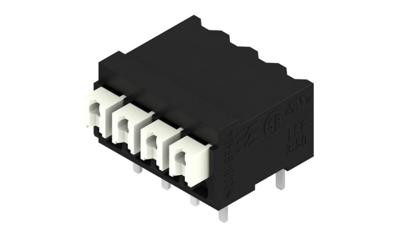 Weidmuller LSF Series PCB Terminal Block, 4-Contact, 3.5mm Pitch, Surface Mount, 1-Row