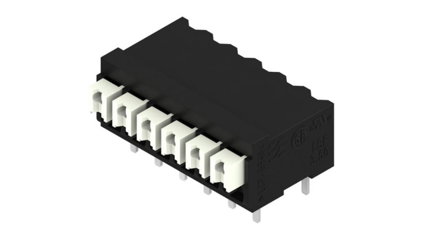 Weidmuller LSF Series PCB Terminal Block, 6-Contact, 3.5mm Pitch, Surface Mount, 1-Row