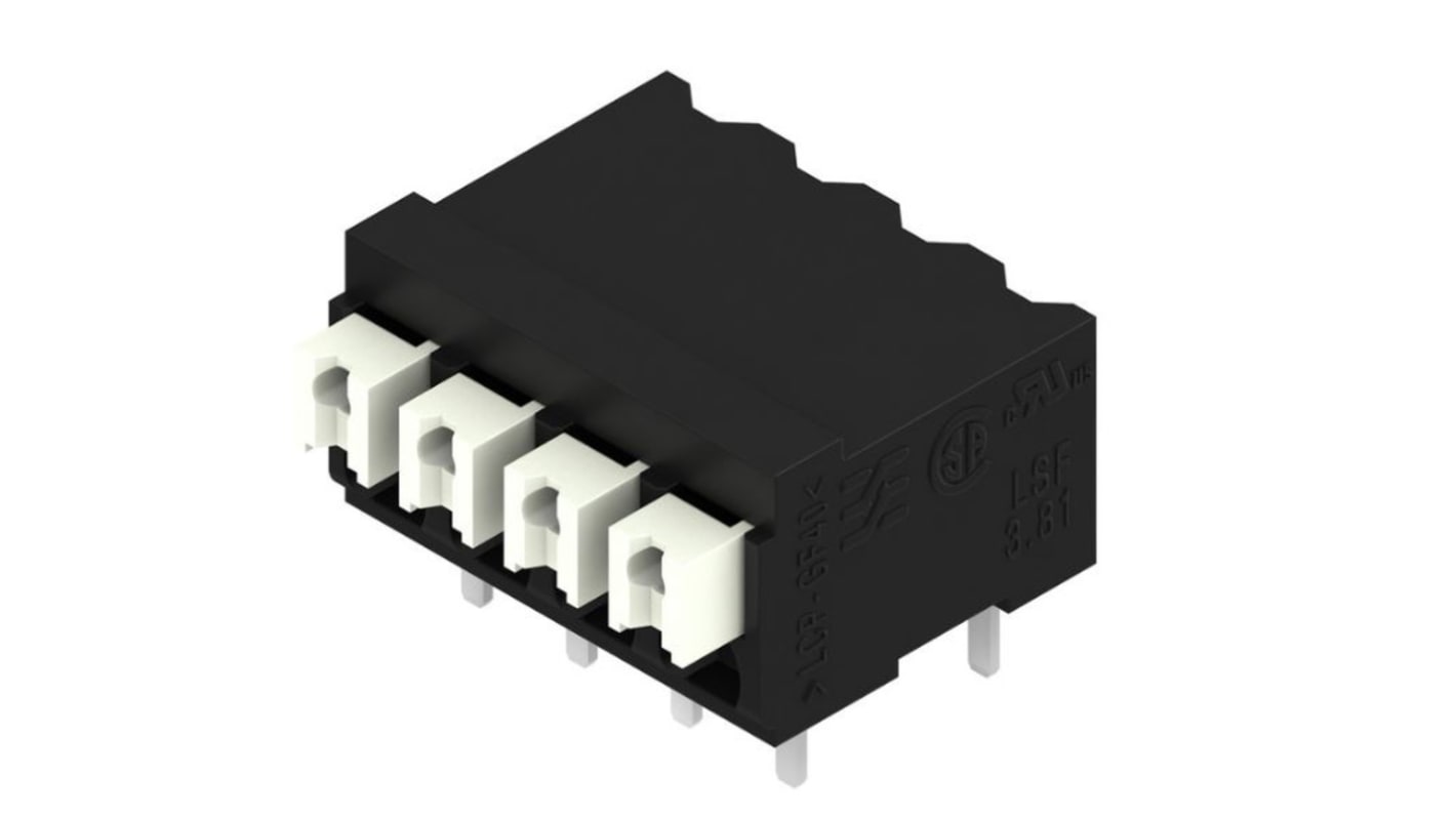 Weidmuller LSF Series PCB Terminal Block, 4-Contact, 3.81mm Pitch, Surface Mount, 1-Row