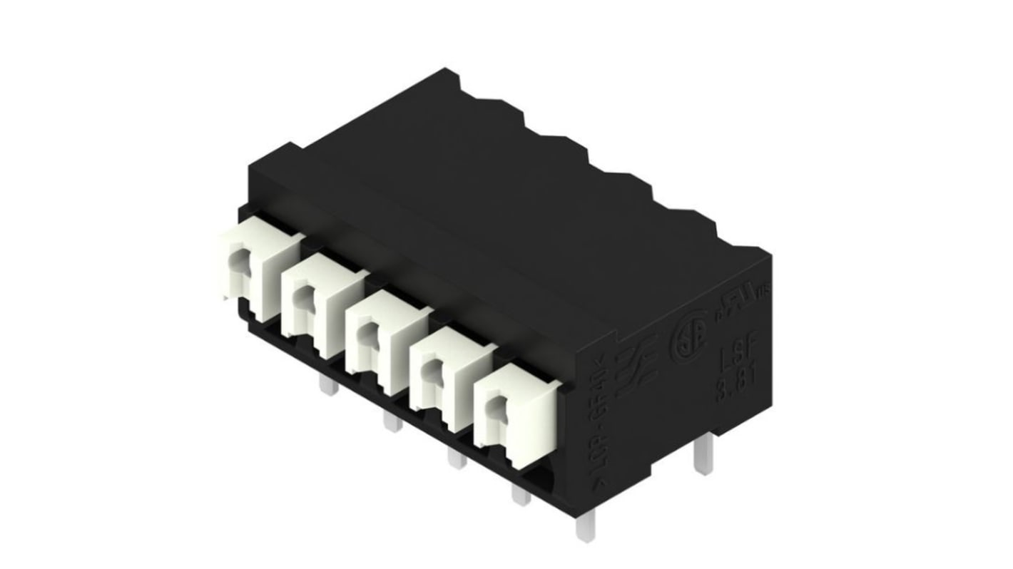 Weidmuller LSF Series PCB Terminal Block, 5-Contact, 3.81mm Pitch, Surface Mount, 1-Row