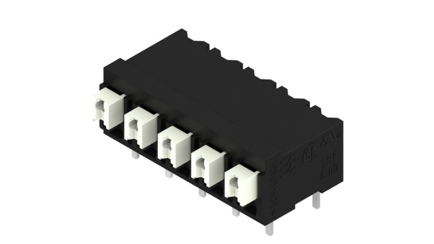 Weidmuller LSF Series PCB Terminal Block, 5-Contact, 5mm Pitch, Surface Mount, 1-Row