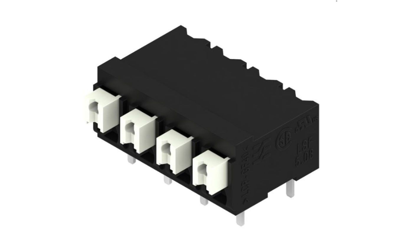 Weidmuller LSF Series PCB Terminal Block, 4-Contact, 5.08mm Pitch, Surface Mount, 1-Row