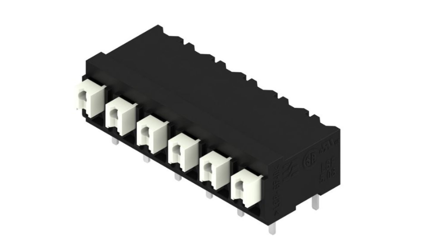 Weidmuller LSF Series PCB Terminal Block, 6-Contact, 5.08mm Pitch, Surface Mount, 1-Row