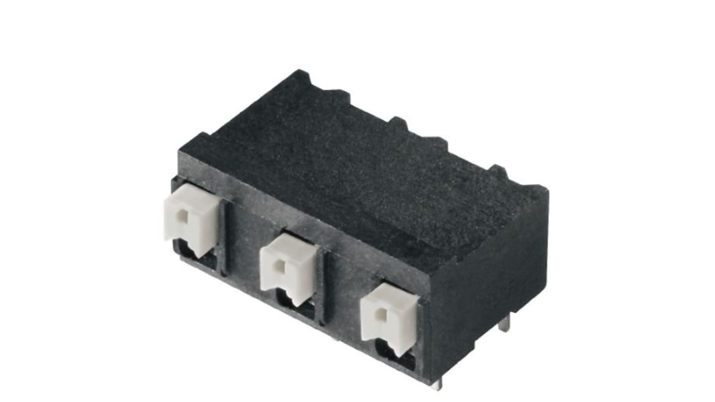 Weidmuller LSF Series PCB Terminal Block, 2-Contact, 7.62mm Pitch, Surface Mount, 1-Row