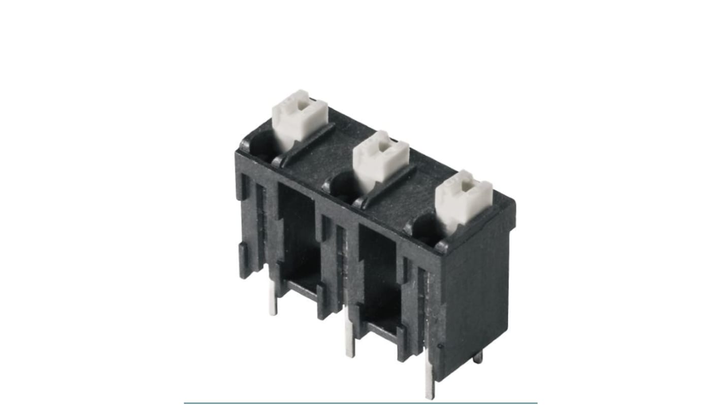 Weidmuller LSF Series PCB Terminal Block, 2-Contact, 7.62mm Pitch, Surface Mount, 1-Row