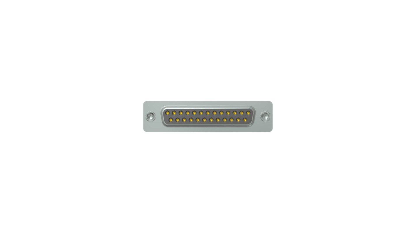 CONEC 25 Way Through Hole PCB D-sub Connector Socket, 2.77mm Pitch, with 4-40 UNC
