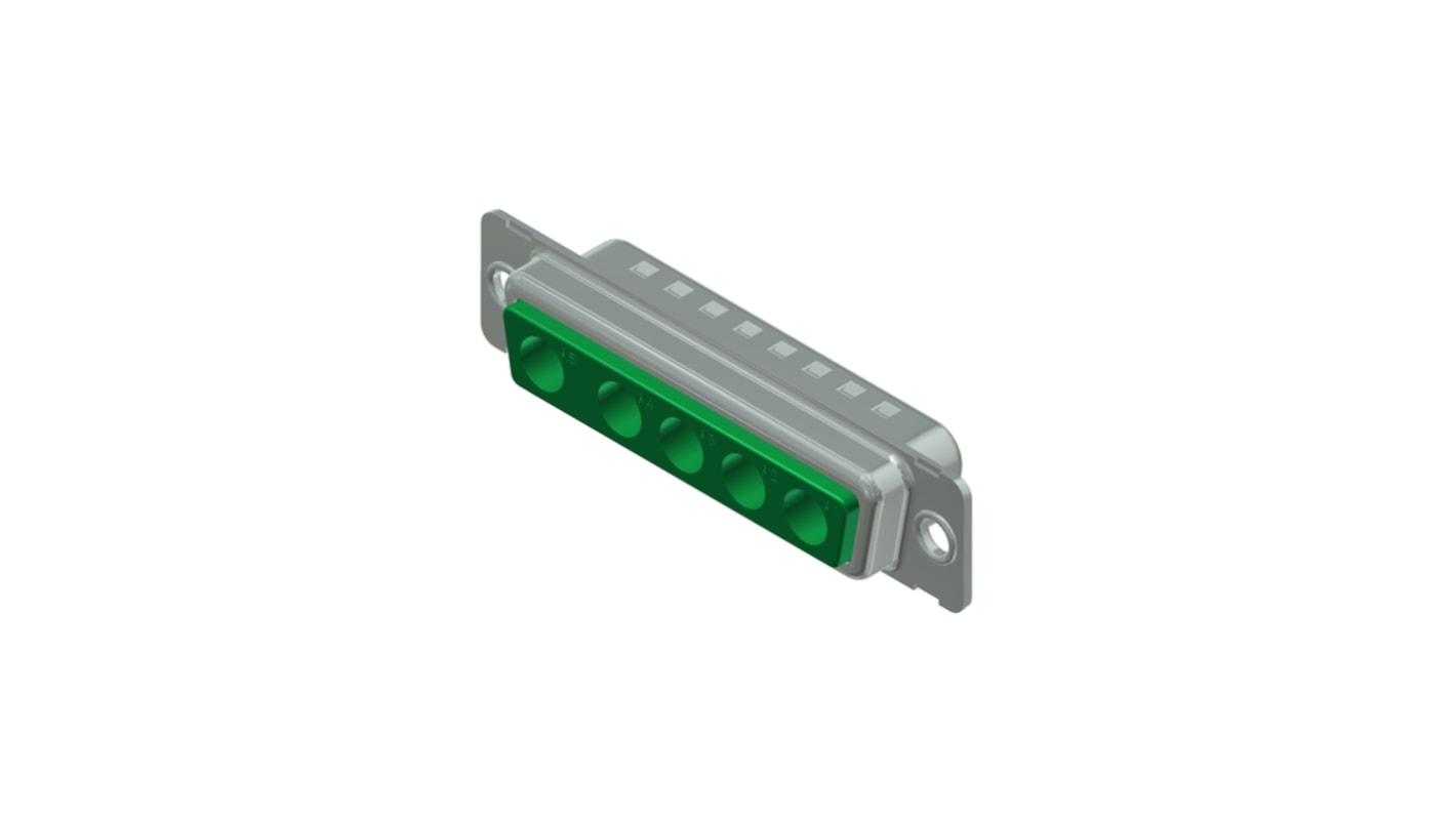 CONEC 5 Way Through Hole D-sub Connector Plug, with Mounting Hole