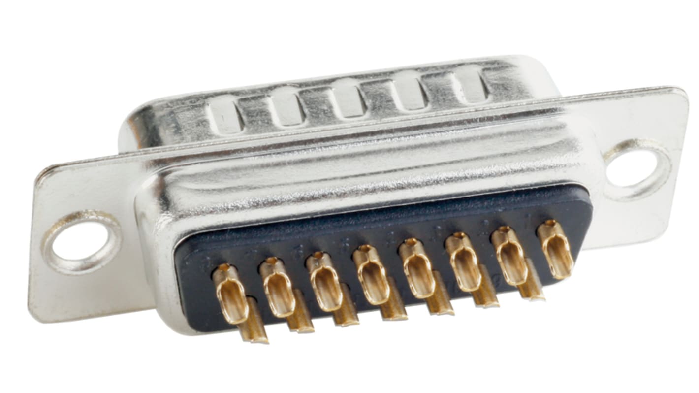 CONEC 9 Way Through Hole D-sub Connector Plug, with Mounting Hole