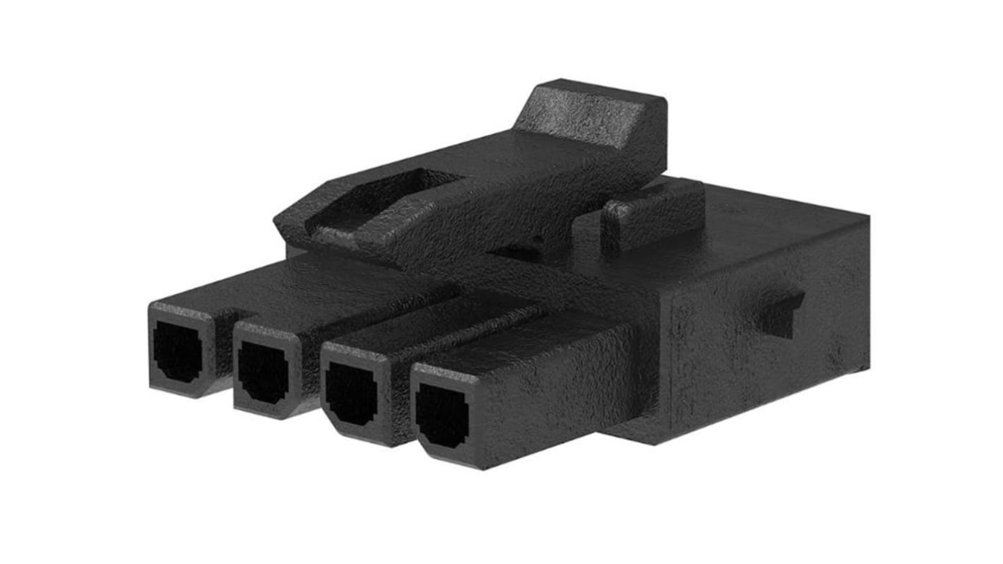 Molex, 215759-1004 Receptacle Crimp Connector Housing, 3mm Pitch, 4 Way, 1 Row Horizontal