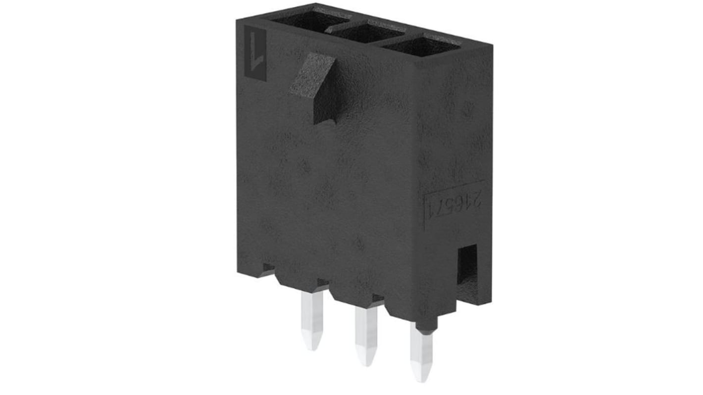 Molex Micro-Fit+ Series Vertical Through Hole PCB Header, 3 Contact(s), 3.0mm Pitch, 1 Row(s), Shrouded