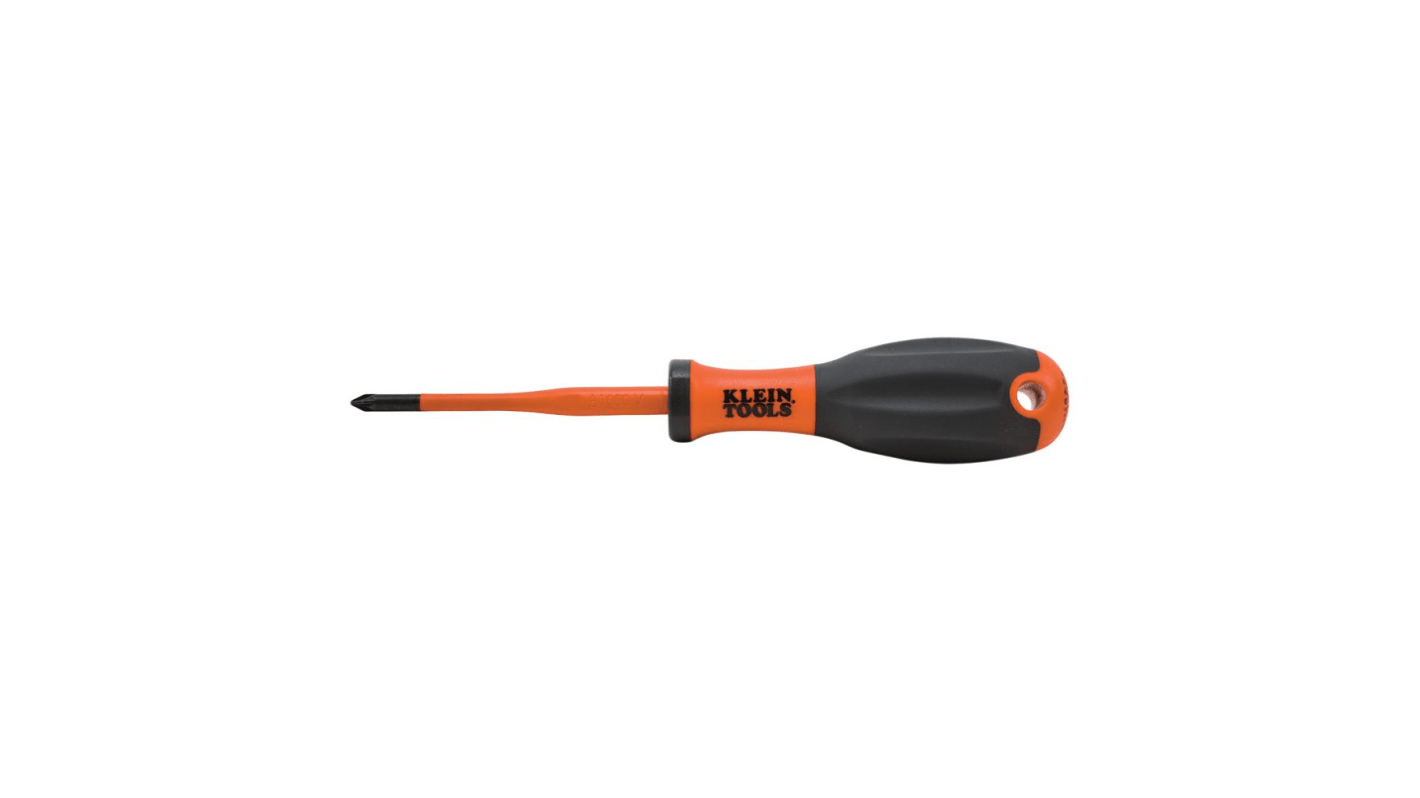 Klein Tools Pozidriv Insulated Screwdriver, PZ1 Tip, 80 mm Blade, VDE/1000V, 180 mm Overall