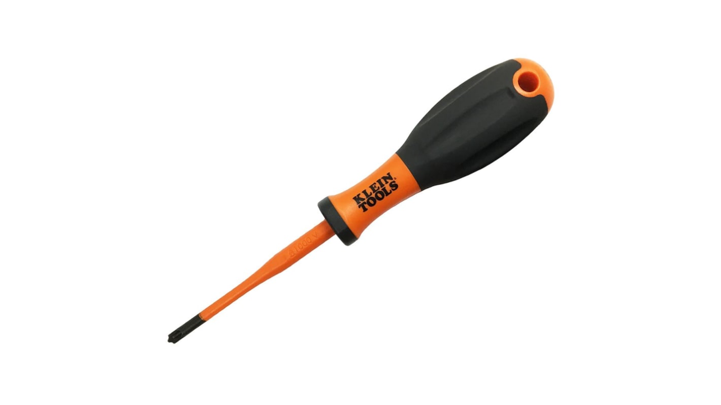 Klein Tools Pozidriv Insulated Screwdriver, PZ1 Tip, VDE/1000V, 180 mm Overall