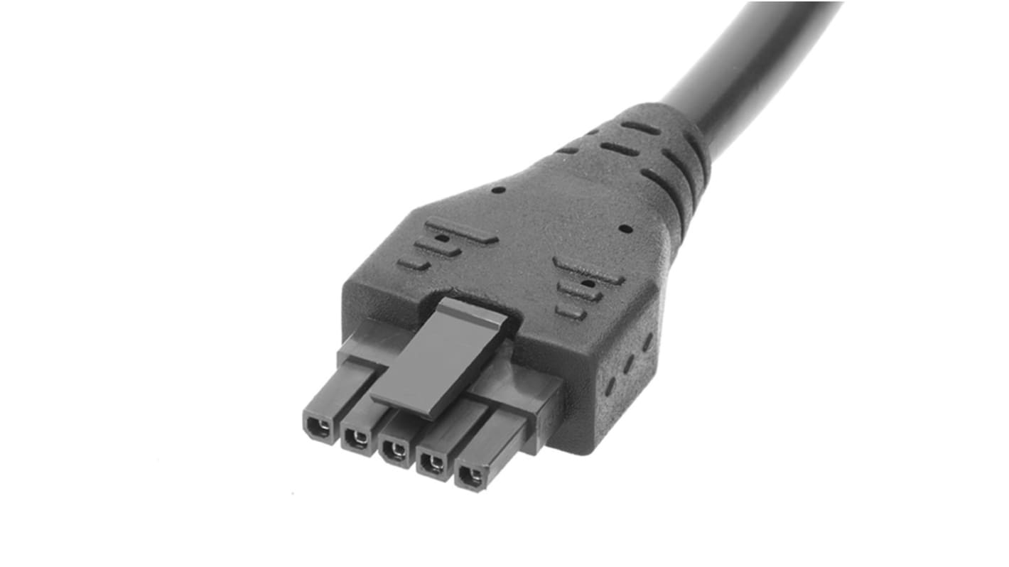 Conjunto de cables Molex Micro-Fit 214770, long. 500mm, Con A: Hembra, 5 vías, Con B: Hembra, 5 vías, paso 3mm