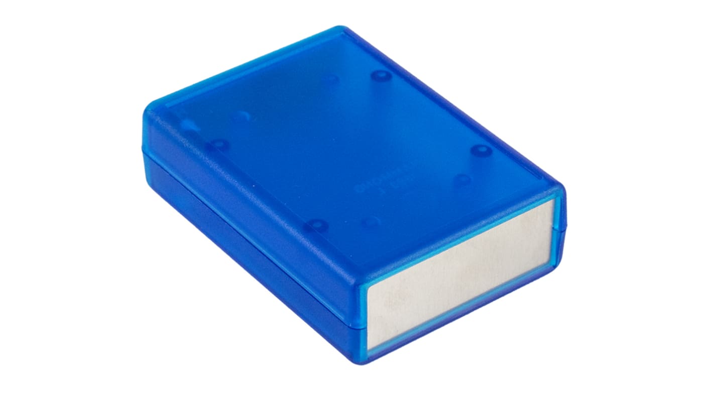 Boîtier d'instrumentation Hammond en ABS Bleu transparent, dim. ext. 91 x 66 x 28mm