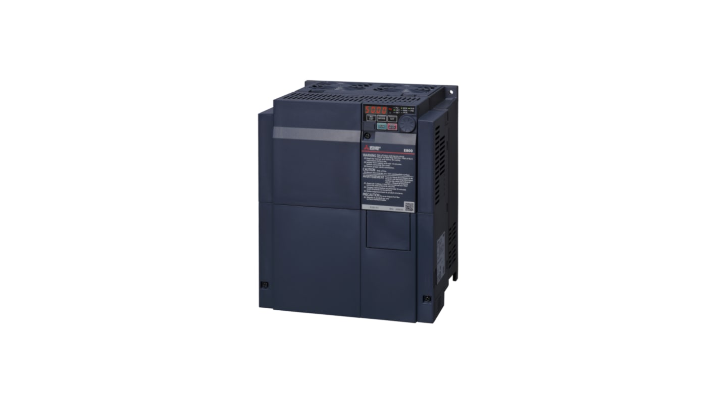 Módulo inversor Mitsubishi serie FR-E800, 11 kW, 480 V, 3 fases, 35 A, 50Hz, IP20, RS-485