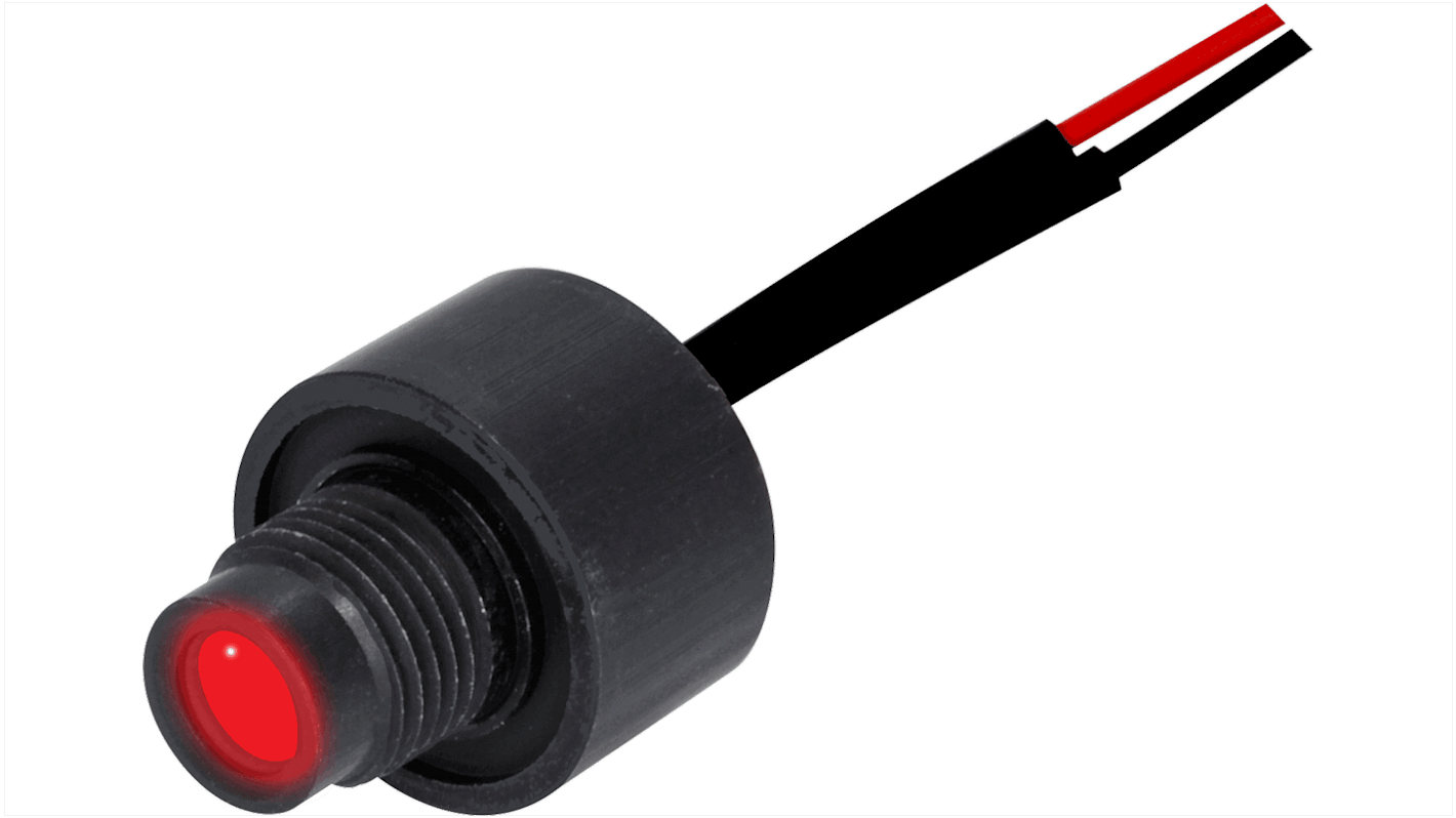 Oxley STR501 Series Red Indicator, 230V dc, 8mm Mounting Hole Size, Lead Wires Termination, IP68
