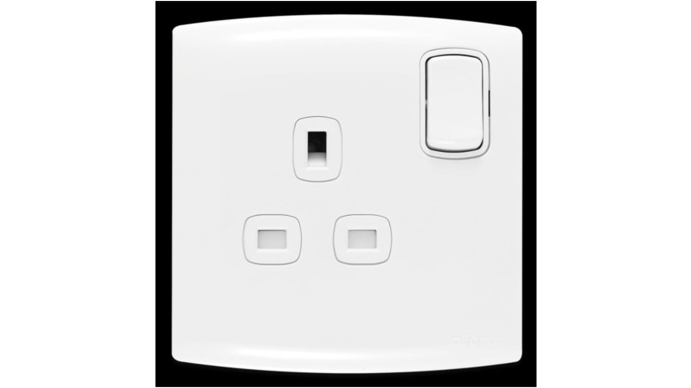 Toma eléctrica Contactum, Blanco, con interruptor Interior, 13A