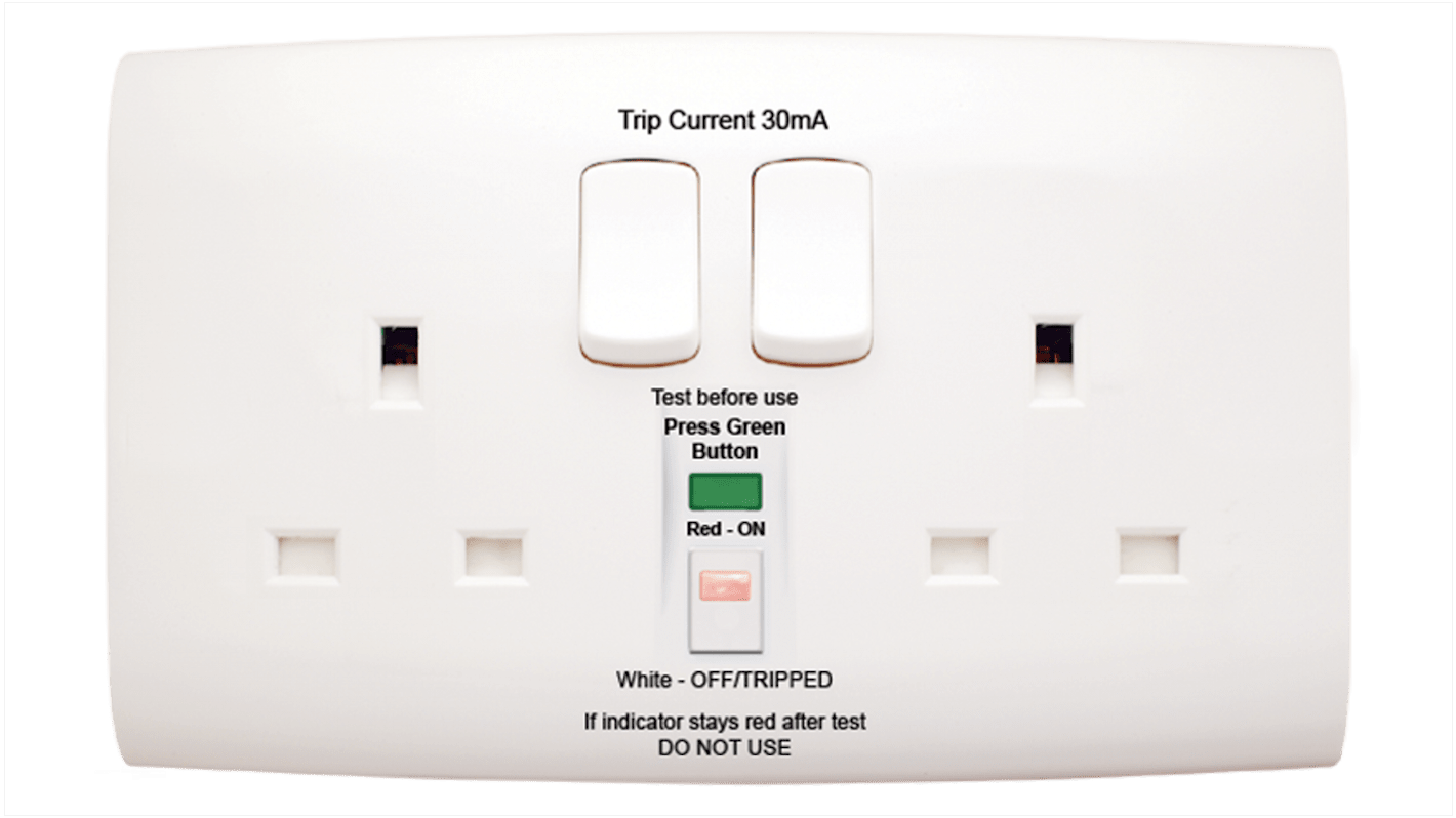 Presa protetta RCD Contactum, 2 moduli, 13A, IP2X 220 → 250 V.