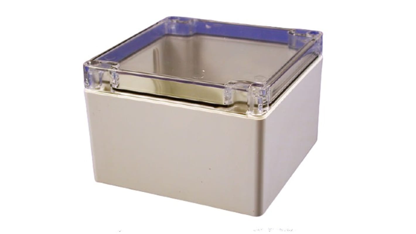 Hammond 1554 Series Polycarbonate Enclosure, IP68, Clear Lid, 4.7 x 4.7 x 3.15in