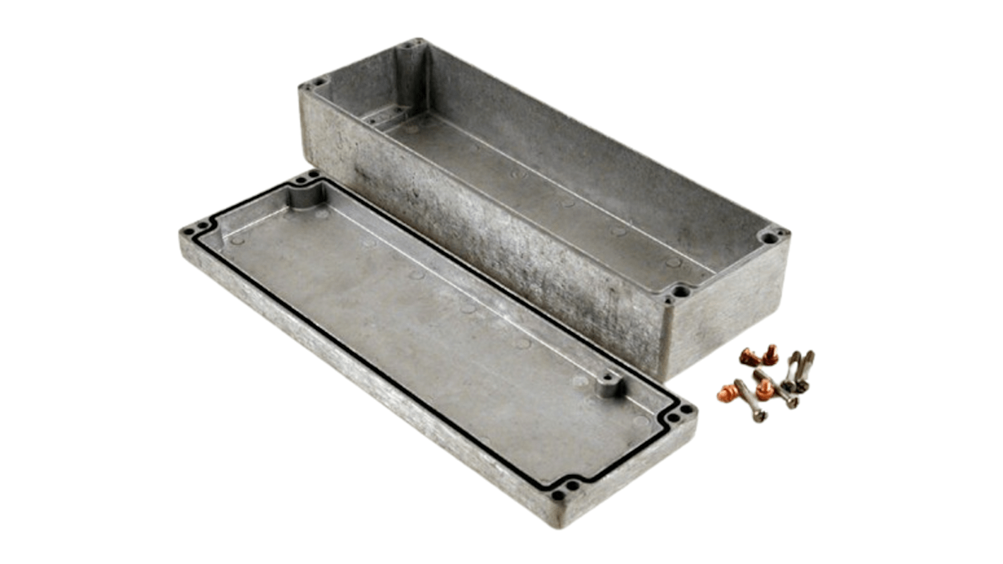 Caja Hammond de Aleación de Aluminio Presofundido Transparente, 361 x 120 x 80mm, IP68