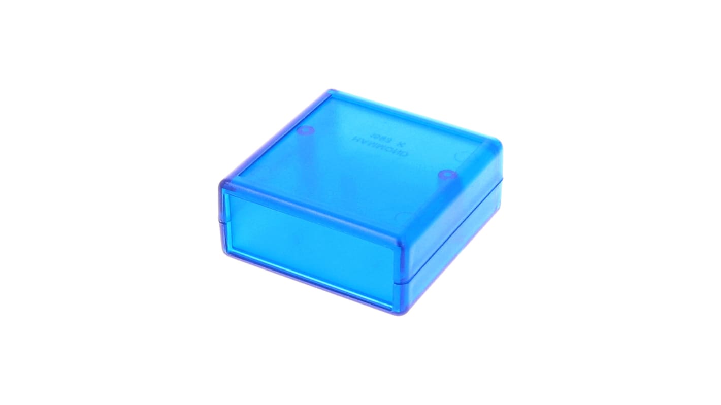 Couvercle ABS Hammond en ABS Bleu transparent, dim. ext. 66 x 66 x 28mm