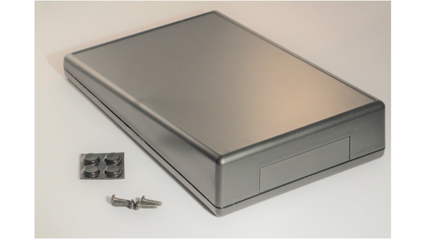 Contenitore per elettronica Hammond con frontale inclinato 220 x 140 x 41mm, in ABS, col. Nero