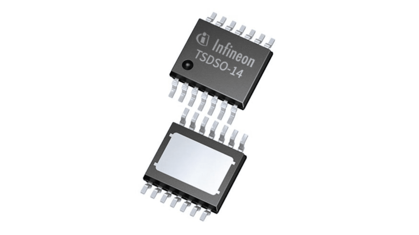Switch di alimentazione CI Infineon High side, 2 canali, PG-TSDSO-14, 14 pin, 45 V, 0.006A, 80MΩ