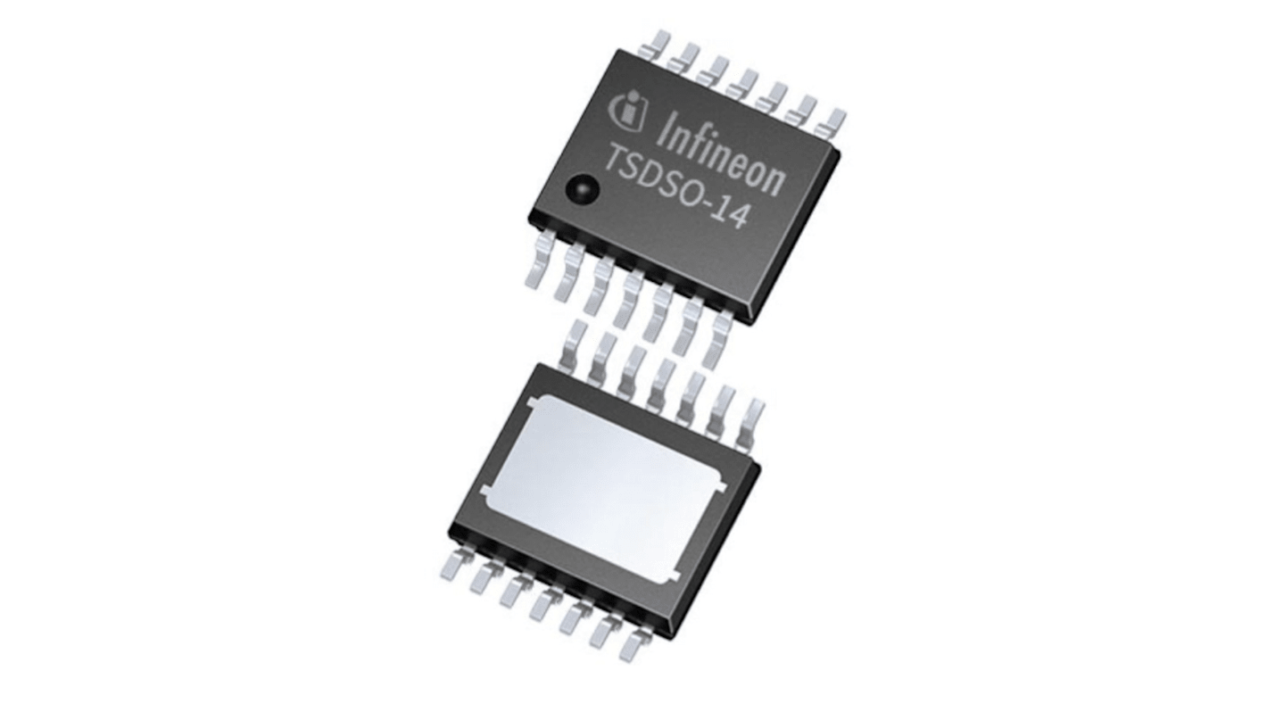 Switch di alimentazione CI Infineon High side, 4 canali, PG-TSDSO-14, 14 pin, 45 V, 0.007A, 150MΩ