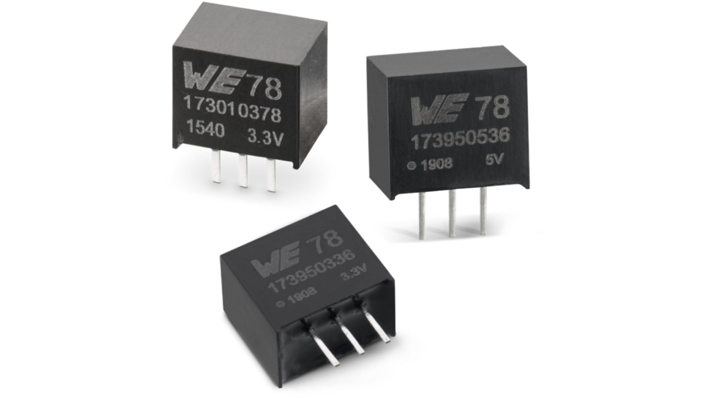 Wurth Elektronik DC/DC Stromversorgung 1A 1-Kanal 520 kHz ±0,2 %/V ±0,4 % SIP 3-Pin